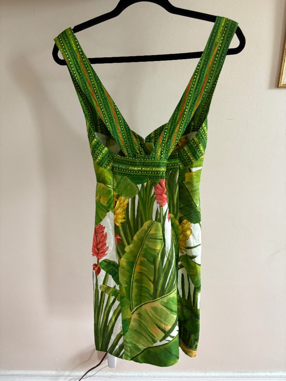 Farm Rio Fresh Forest Sweetheart-Neck Minidress L - Picture 2 of 9